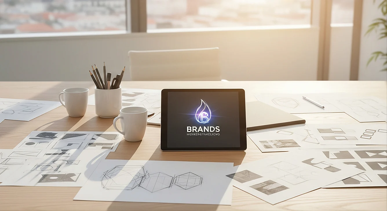 Visualisierung des Branding-Prozesses und der Logo-Konzeption für Unternehmen – infinite Design