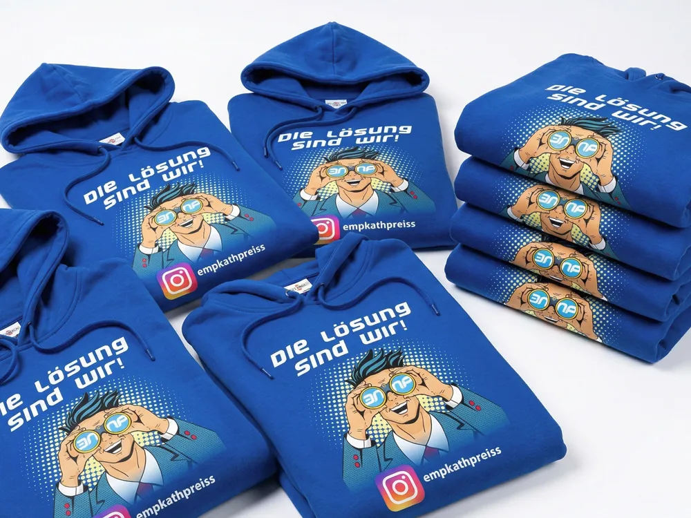 Hochwertige Werbetextilien im farbkräftigen Siebdruck bedruckt - für einheitliches Corporate Branding in großen Auflagen mit satten Farben und maximaler Werbewirkung als edles Kundengeschenk.