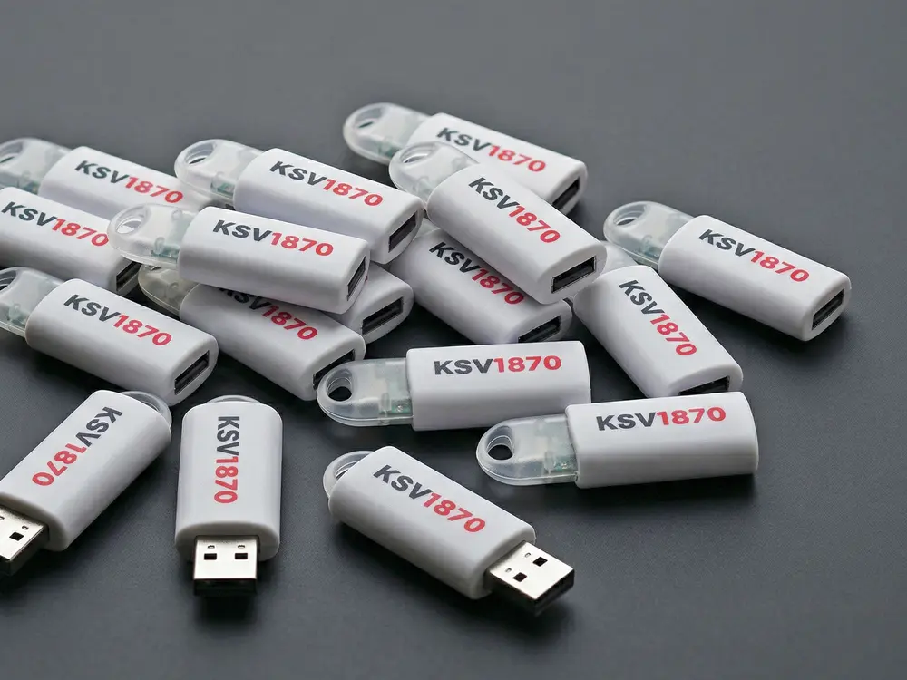 Klassische USB-Sticks BASIC aus Recycling-Kunststoff mit personalisiertem Logoaufdruck und schnellem USB 3.0.