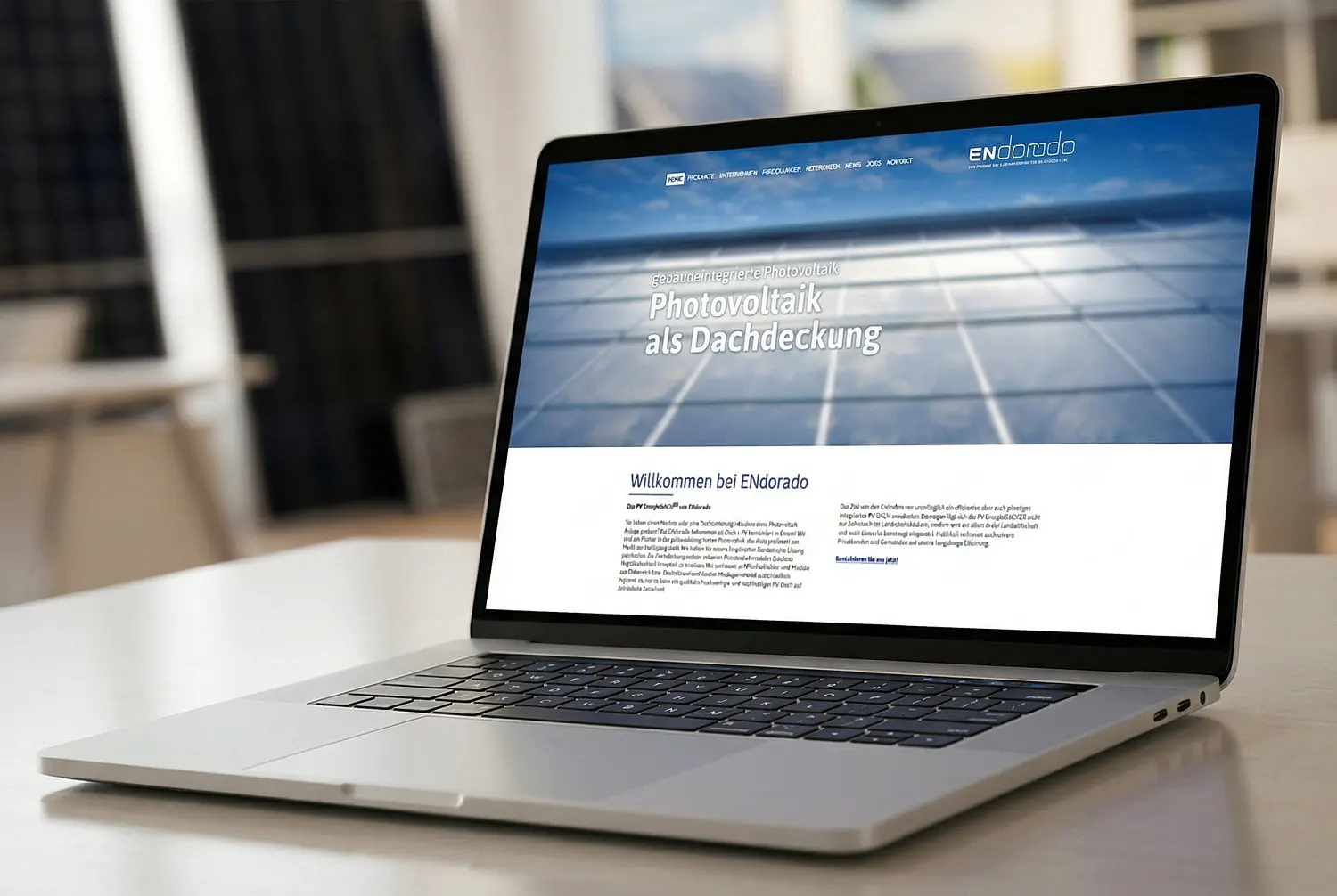 Modernes Webdesign und Webprogrammierung für endorado: Umsetzung des neuen Webauftritts für den Photovoltaik-Experten durch die Agentur infinite.