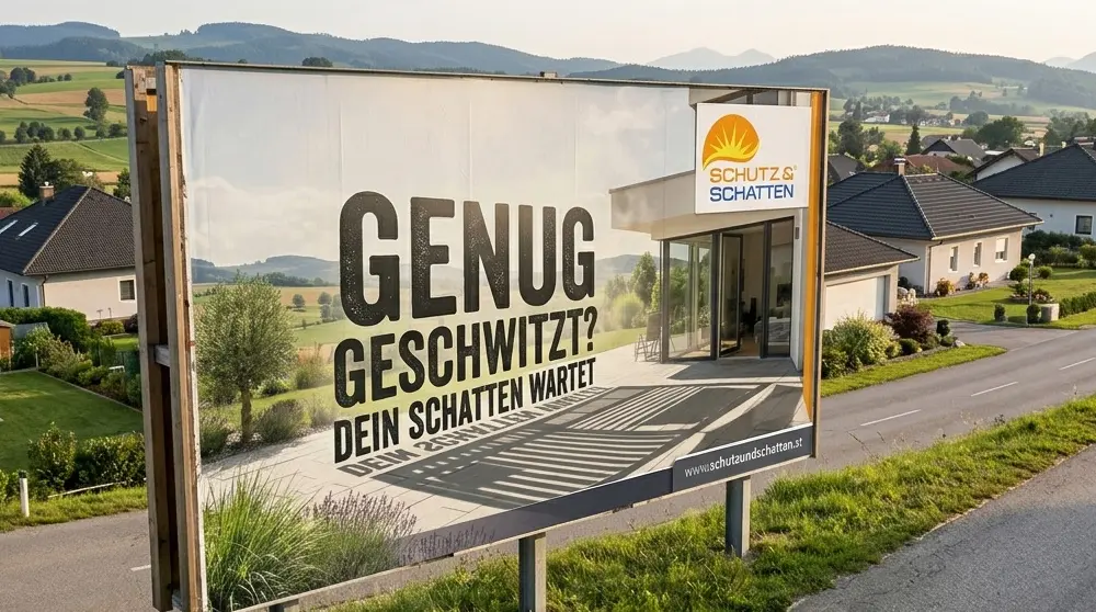 Kreatives Guerilla Marketing Konzept für Bürkl Ofenbau: Bushaltestelle im Kamin-Design mit loderndem Feuer-Branding.